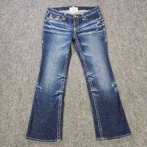 Big Star Miki Jeans Womens 30x30 Blue Bootcut Stretch Thick Stitch Y2K